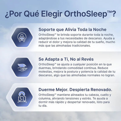 2X1 OrthoSleep™- Almohada Ortopédica de Soporte Ergonómico y Alivio Cervical